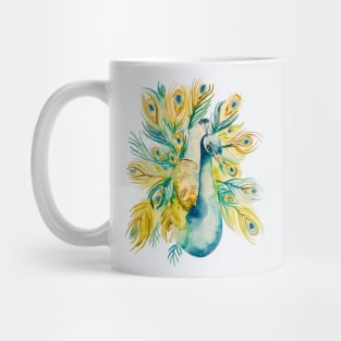 Stunning Watercolor Peacock Mug